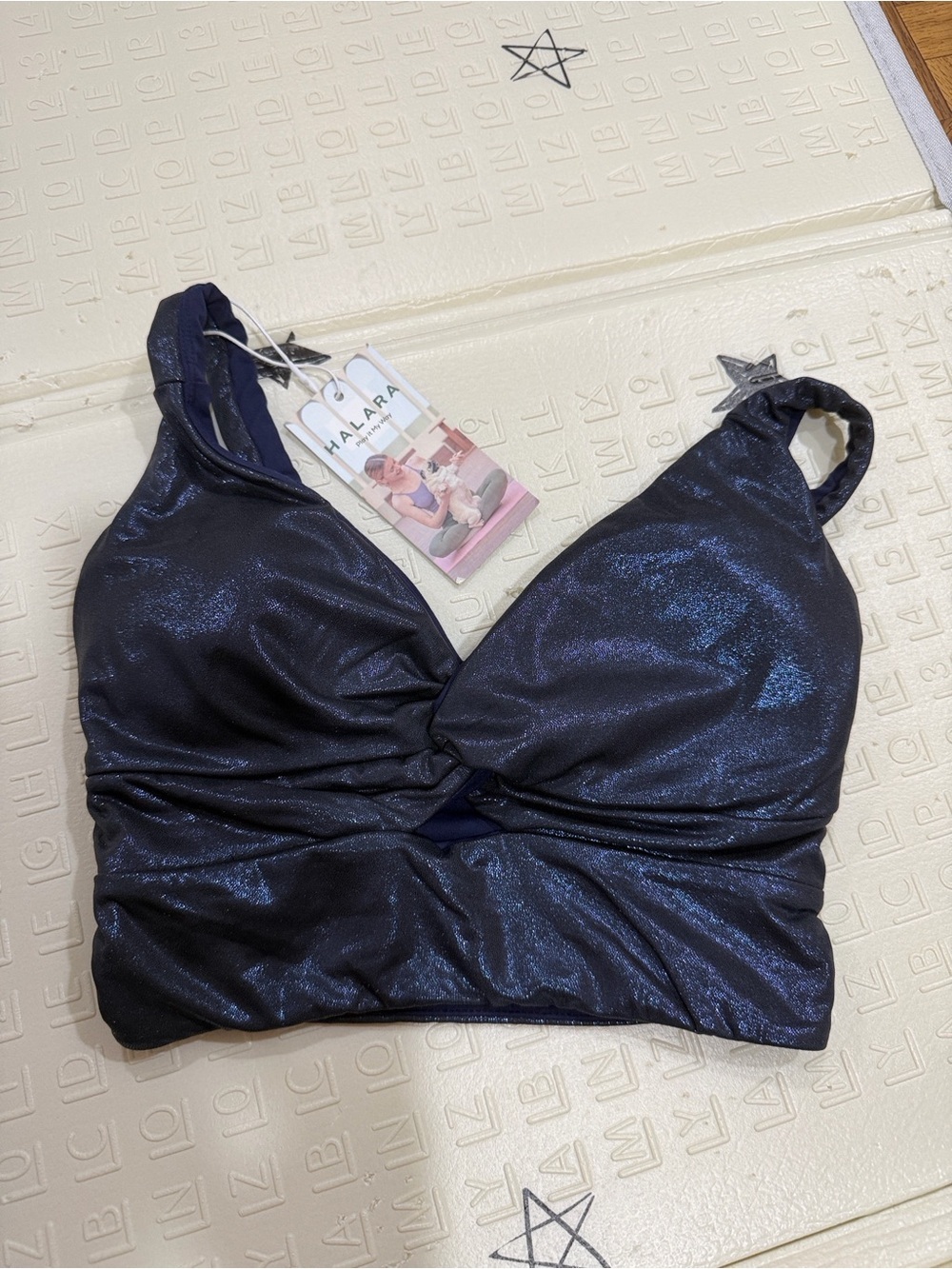 HALARA Shimmery Navy Blue Sports Bra
